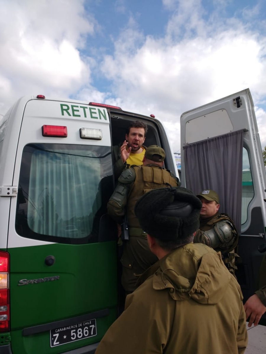 Fenpruss Aysén rechaza represión de F.F.E.E. de Carabineros a Dirigentas y Dirigentes en Manifestación Pacífica por NO+AFP.