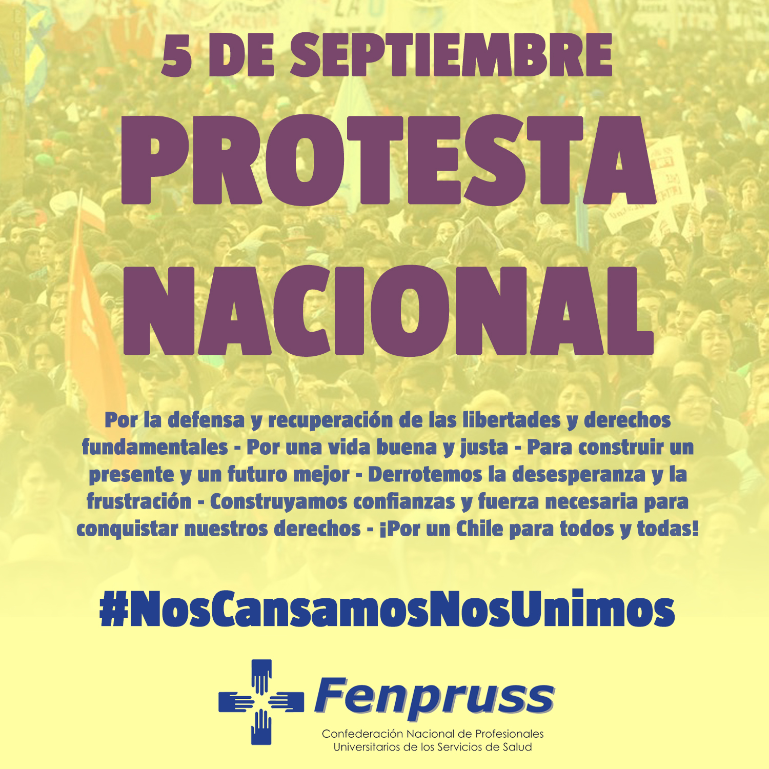 5 de septiembre: ¡Nos cansamos, nos unimos!