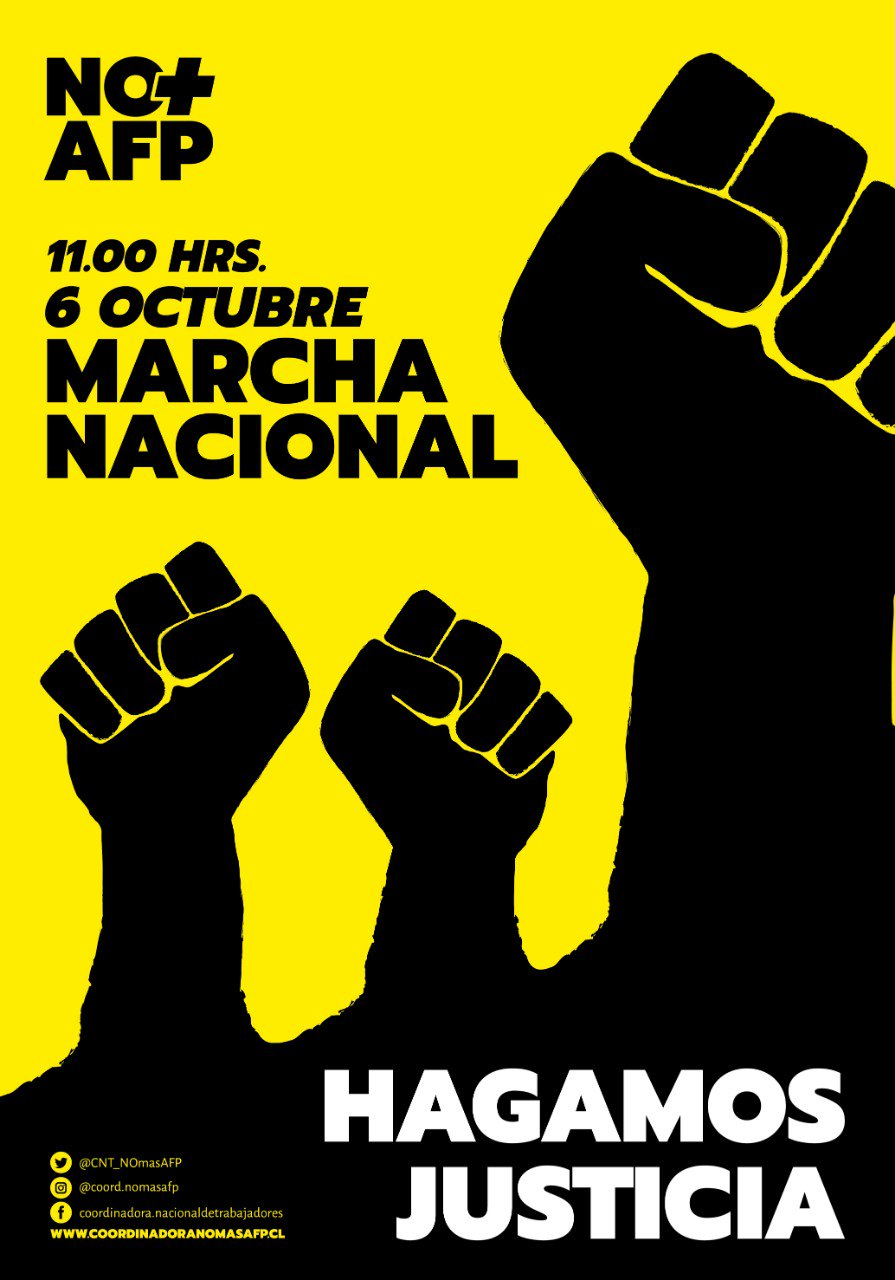 Convocatoria a marcha familiar NO+AFP 6 de octubre #HagamosJusticia