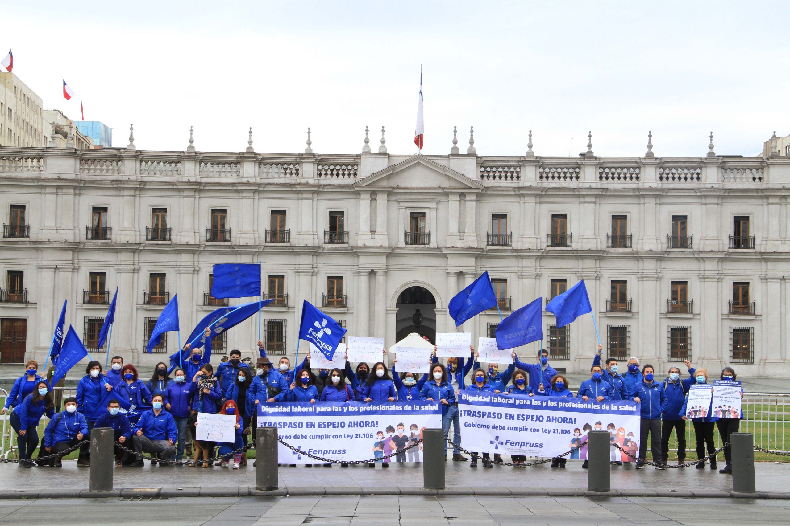 Fenpruss se movilizó exigiendo el cumplimiento de la Ley 21.106