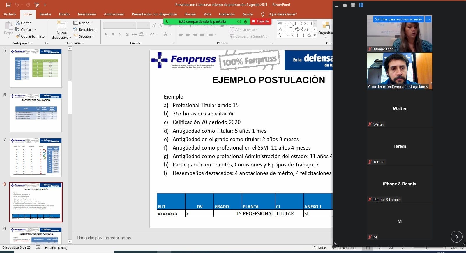 Coordinación Fenpruss Magallanes realizó charla para explicar aspectos básicos del concurso de promoción a sus socios y socias