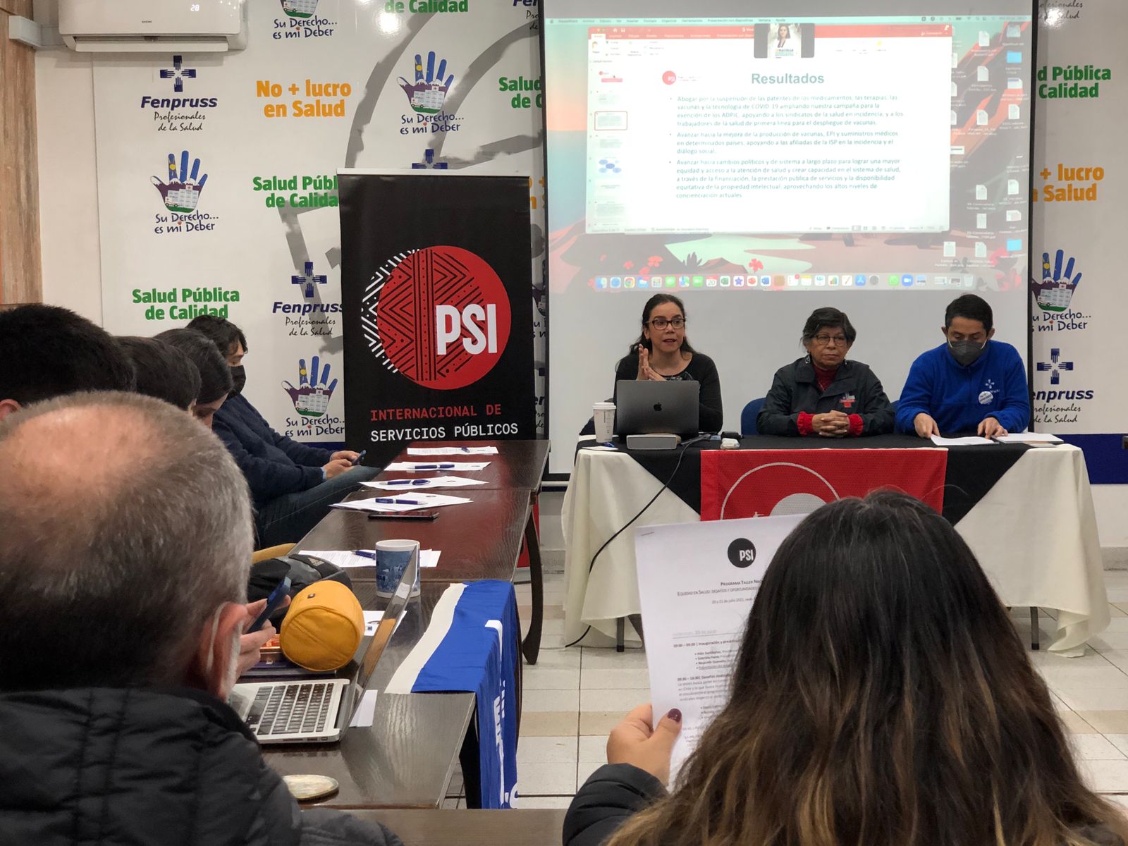 Fenpruss participa en Taller de la ISP que busca aportar a  una mayor equidad en la atención de salud, en el marco de la nueva Constitución