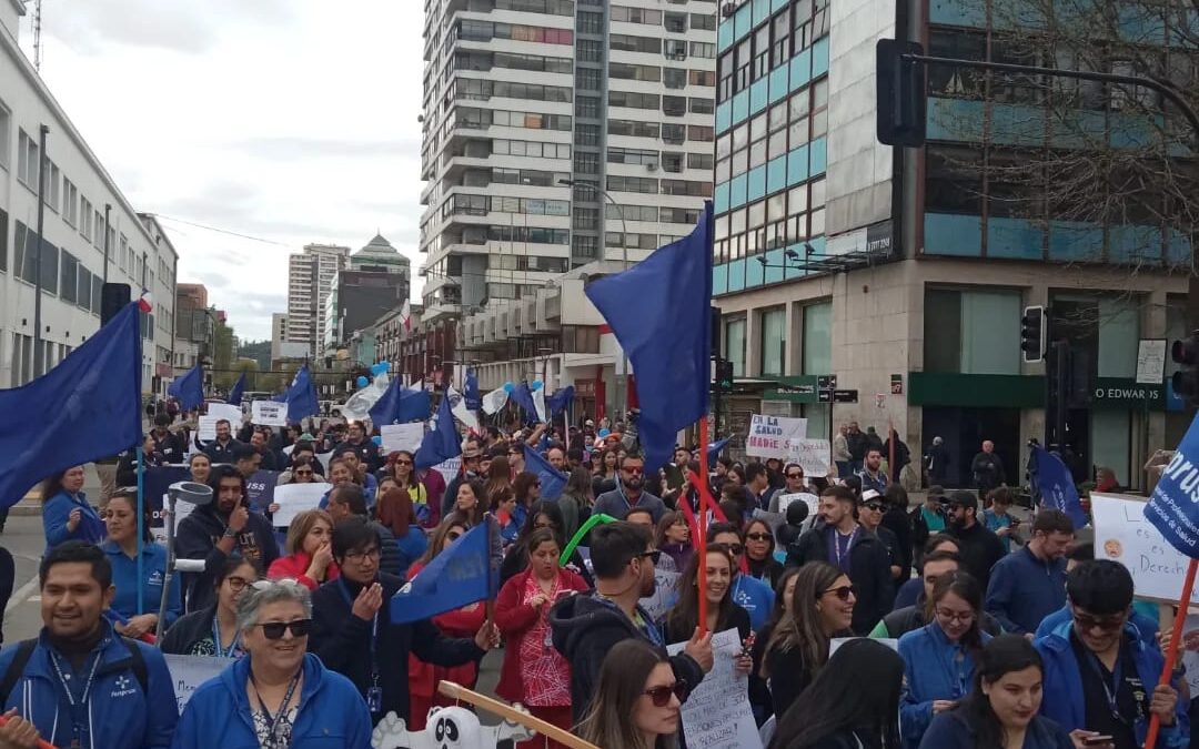 Paro nacional: Fenpruss se movilizó en todo Chile por la continuidad de honorarios COVID