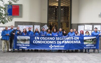 Fenpruss Coordinación Osorno y Fenpruss Chiloé se manifestan en el MINSAL: Denuncian que, pese al término de la pandemia, funcionarios/as de la Salud del Hospital de Osorno siguen atendiendo en carpas