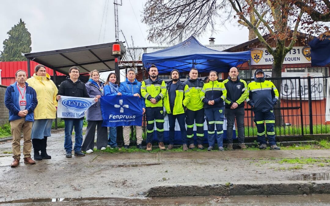 Fenpruss Coordinación Araucanía Norte se hace presente en el Hospital de Angol en apoyo a la denuncia realizada por funcionarios del SAMU Malleco