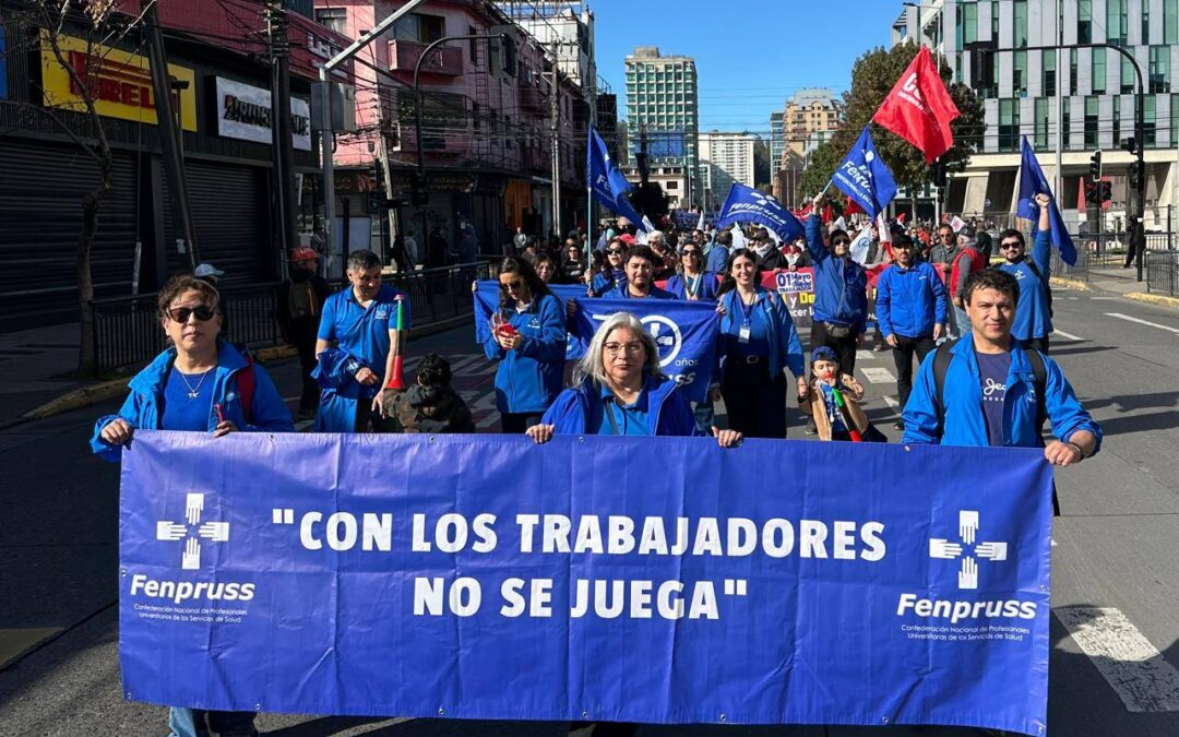Fenpruss Región del Bio Bio participa en marcha CUT y levanta demandas